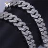 Collar de cadena de eslabones cubanos de plata CZ personalizado de hip-hop para hombres de 22 pulgadas