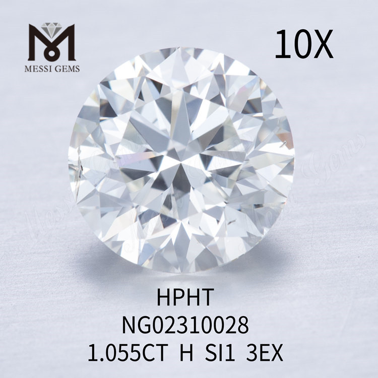 SI1 RD Diamante cultivado en laboratorio 1.055ct Grado de corte EX