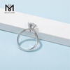 Anillo Messi Gems moissanite 2ct anillo de plata de ley 925 chapado en oro blanco
