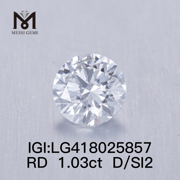 Diamantes cultivados en laboratorio VG redondos de 1,03 CT D/SI2