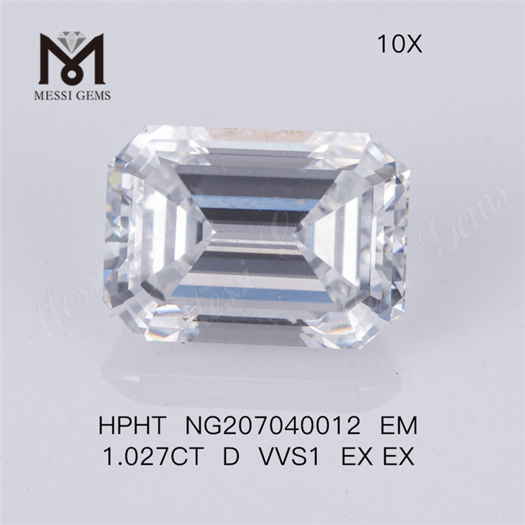 Diamante sintético talla esmeralda 1.027CT D VVS1 EX EX
