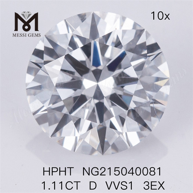 Diamante redondo suelto de 1,11 quilates hecho por el hombre D VVS1 3EX HPHT Lab Diamonds