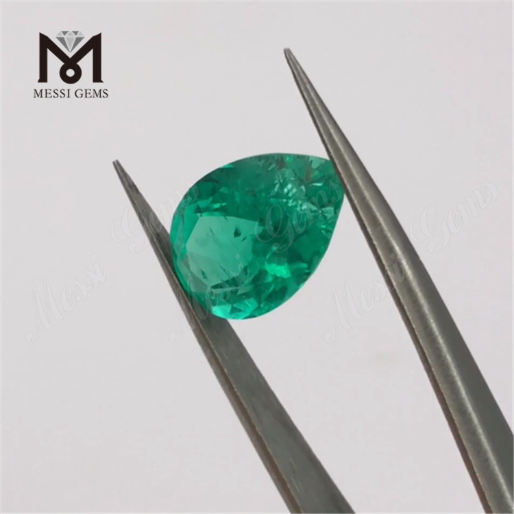Piedra esmeralda talla PERA de 3,27 ct Piedra esmeralda de 11x11 mm