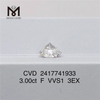 3CT F laboratorio diamante 3EX forma redonda cvd laboratorio cultivado diamante en venta