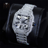 Diseño personalizado Hombres Mujer Lujo Mano Set Iced Out Diamond Moissanite Reloj 