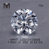 1.50CT D VS hpht diamante EX precio de fábrica de diamantes de laboratorio