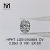 2.26CT hpht laboratorio cultivado diamante F ov laboratorio diamante precio al por mayor