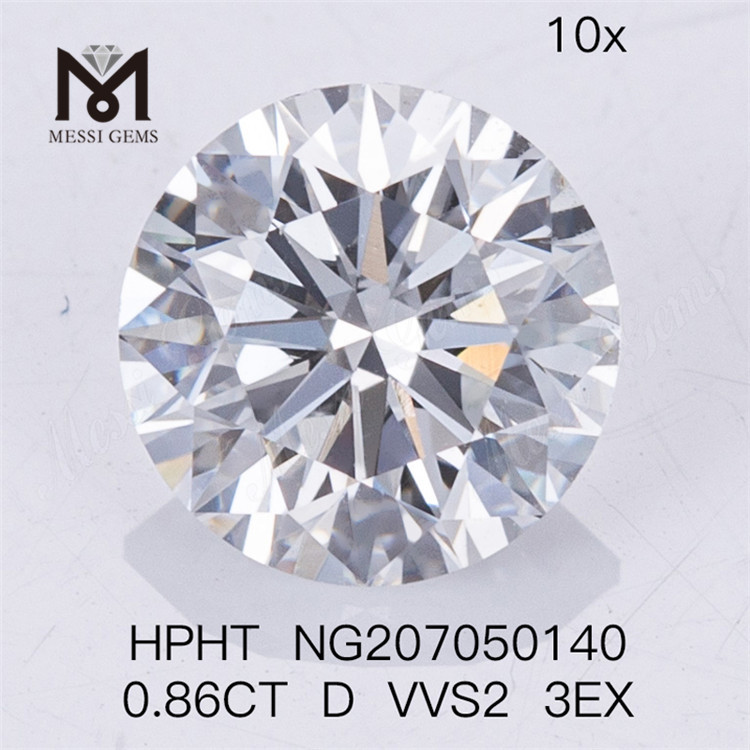 0.86CT Diamante HPHT suelto D VVS2 3EX Diamantes de laboratorio 