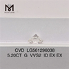 5.20CT G VVS2 ID EX EX diamante cultivado en laboratorio CVD LG561296038 