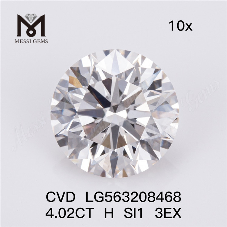 4.02CT H SI1 3EX CVD diamante cultivado en laboratorio IGI