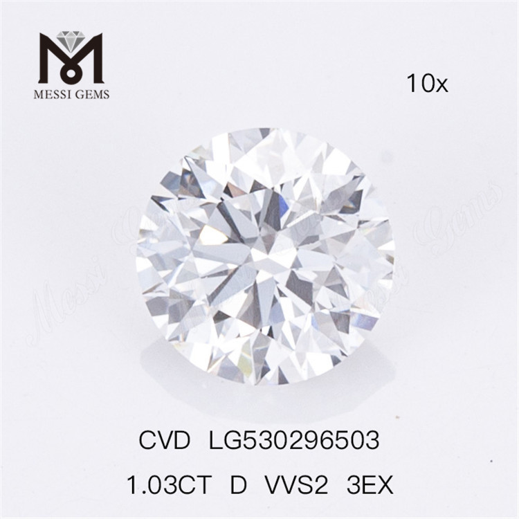 1.03CT D VVS Mejor diamante de laboratorio suelto 3EX Diamantes CVD 