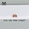 2.006ct rosa Asscher Cut diamantes cultivados en laboratorio precio al por mayor Diamante rosa de laboratorio barato