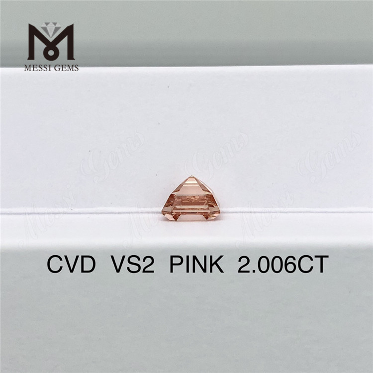2.006ct rosa Asscher Cut diamantes cultivados en laboratorio precio al por mayor Diamante rosa de laboratorio barato