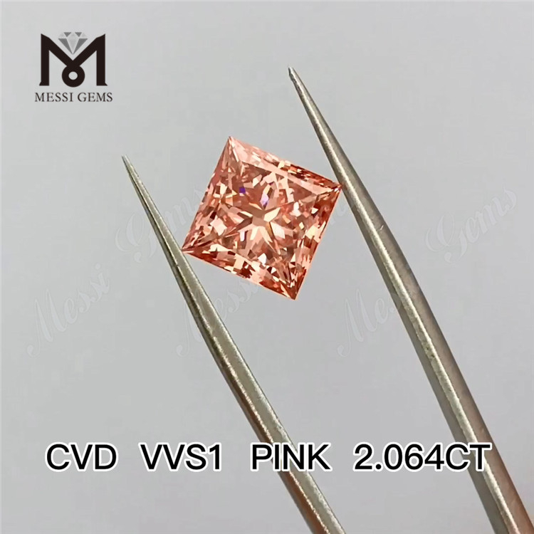 Proveedores de diamantes cultivados en laboratorio rosa de 2.064 quilates cvd diamante rosa sintético precio al por mayor