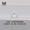 5.52CT G SI1 ID EX EX diamante cultivado en laboratorio cvd 5ct mejores diamantes hechos por el hombre