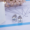 Pendientes de diamantes cultivados en laboratorio de corte brillante redondo D VS2 de oro blanco de 18 quilates de 1,01 quilates para mujer