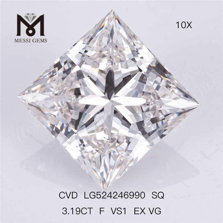 3.19CT Diamante CVD Venta al por mayor SQ F VS1 Precio de piedra cultivada