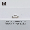 Diamante de laboratorio CVD de 4,062 quilates, forma ovalada, diamante cultivado en laboratorio EX a la venta