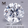 1.12ct E VVS2 ID EX EX Diamante sintético redondo EX Piedra preciosa suelta