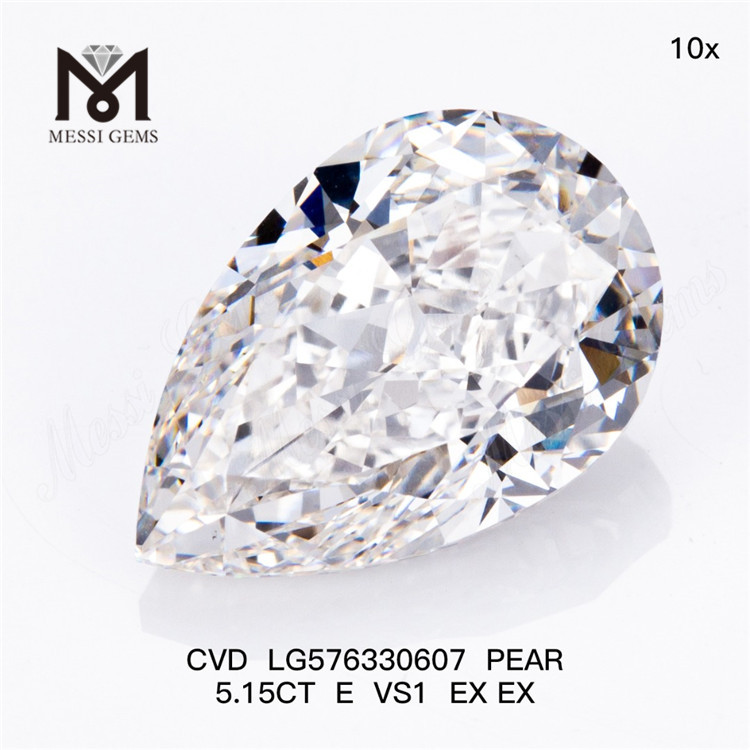 5.15CT E VS1 EX EX personalizado PEAR diamantes cultivados en laboratorio CVD LG576330607