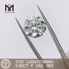 3.52ct F color VS2 3EX diamantes sintéticos precio RD CVD diamante
