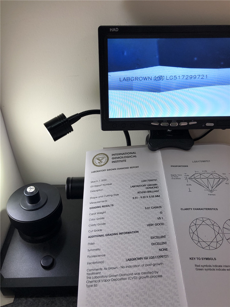 3.10ct CVD H color vs1 ID EX EX diamante sintético precio mayorista
