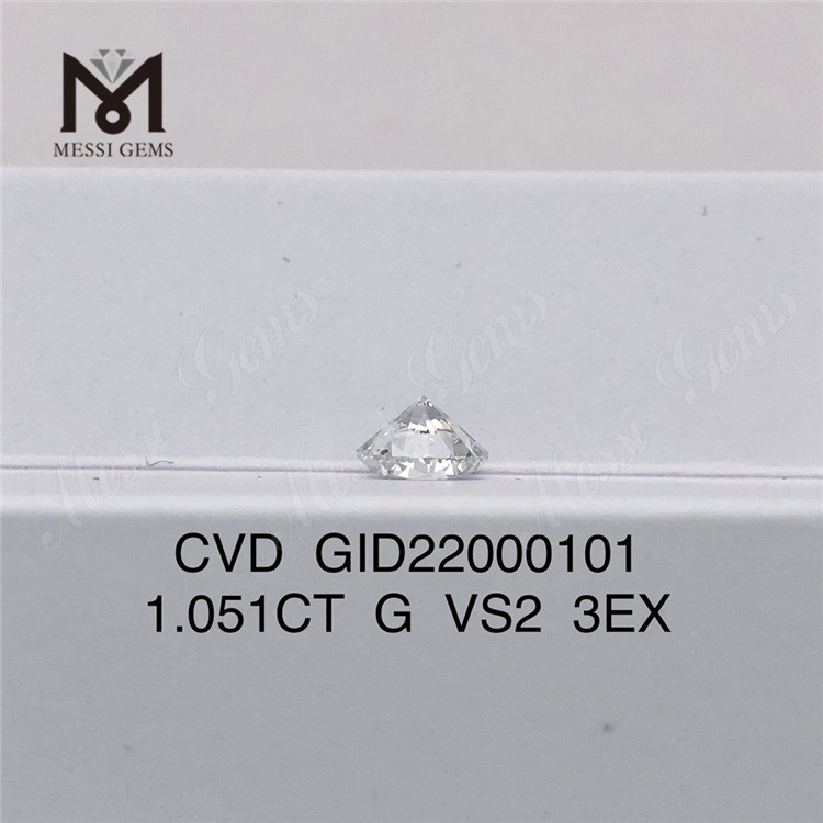 1.051ct G VS2 3EX Redondo Diamante hecho por el hombre Diamante 3EX