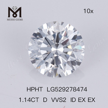 1.14ct D VVS2 ID EX EX Diamantes redondos hechos por el hombre de la mejor calidad
