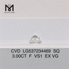 3ct F cvd mejor venta diamante de laboratorio suelto SQ vs1 diamante de laboratorio suelto blanco precio de fábrica al por mayor