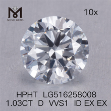 RD D VVS1 1.03Ct Diamante cultivado en laboratorio HPHT Diamantes sintéticos sueltos