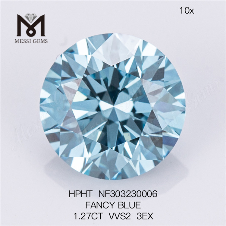 1.27CT FANCY VVS2 3EX diamantes azules cultivados en laboratorio al por mayor HPHT NF303230006