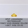 1.63ct Fancy Yellow Lab Diamond VVS2 RECTANGULAR EX Diamantes sintéticos sueltos