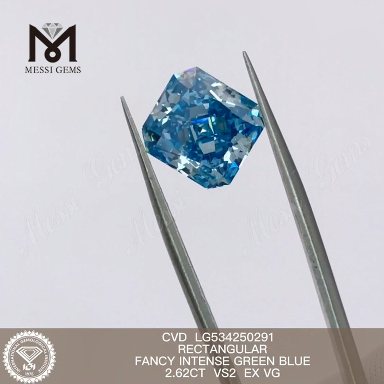 2.62CT VS RECTANGULAR diamantes hechos por el hombre Diamantes azules CVD precio de fábrica LG534250291