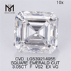 3.05ct F vs2 diamante de laboratorio suelto barato diamante cultivado en laboratorio de corte asscher