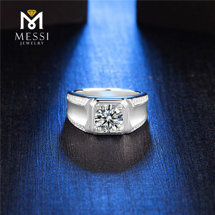 Anillos de hombre de joyería de plata 925 de alta calidad anillo de moissanita para hombre