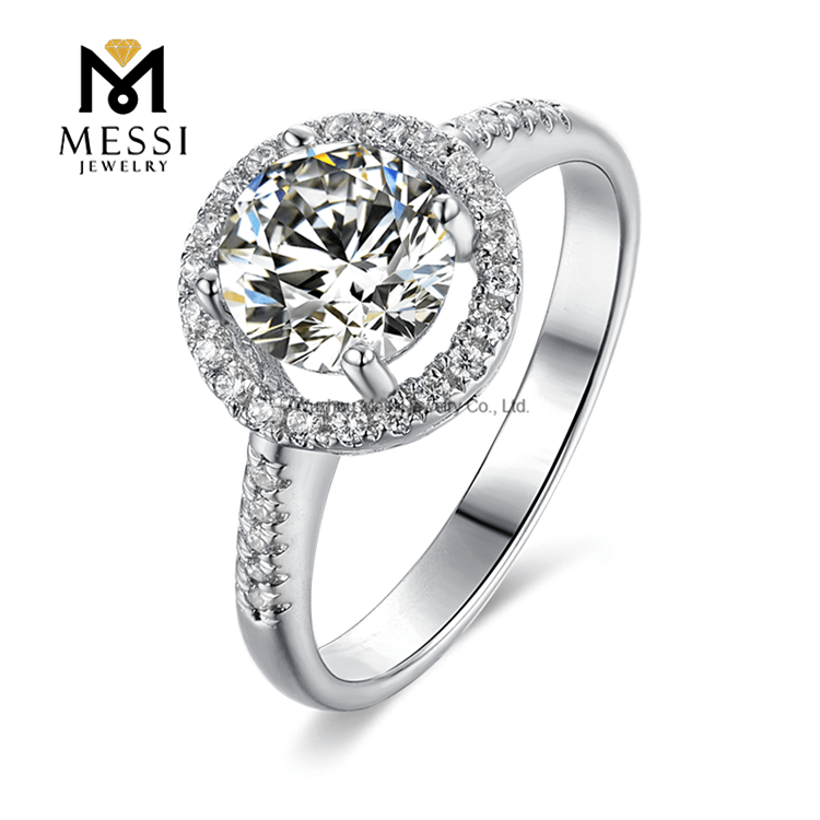 Diseño de moda chapado en oro 925 anillo de plata esterlina moissanite diamante anillo de mujer