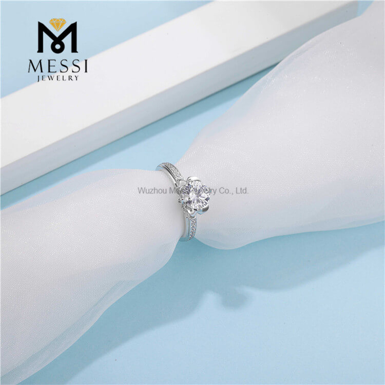 anillos de moda joyería DEF moissanite 925 anillo de plata esterlina