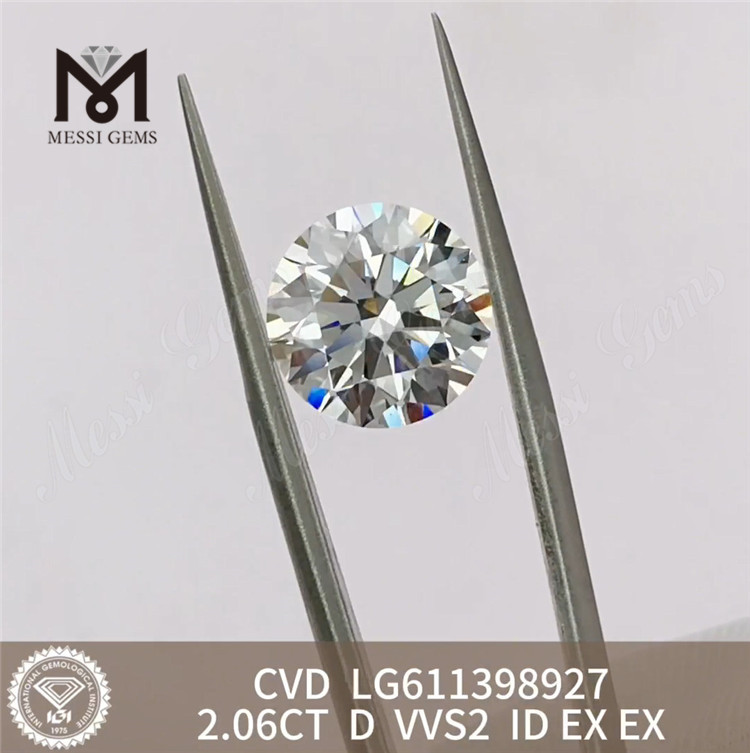2.06CT D VVS2 ID Compre diamantes de laboratorio sueltos Calidad certificada IGI 丨Messigems LG611398927