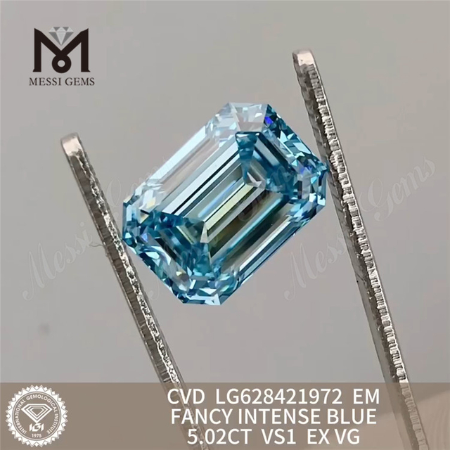 5.02CT EM FANCY INTENSE BLUE diamantes de laboratorio VS1 CVD LG628421972 丨Messigems 