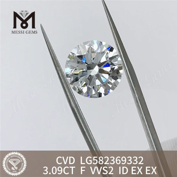 3.09CT F VVS2 ID EX EX LG582369332 diamantes cvd a la venta 丨 Messigems