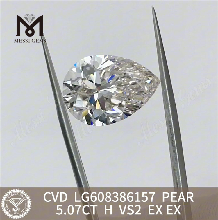 5.07CT PEAR H VS2 diamantes creados en laboratorio igi Brillo certificado IGI 丨Messigems LG608386157 