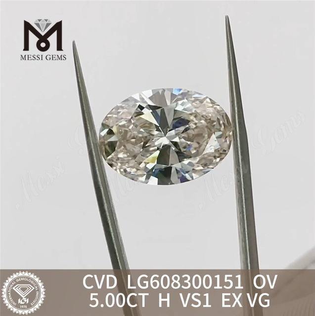 5.00CT H VS1 EX VG OV diamantes creados a la venta IGI Certified Brilliance 丨Messigems LG608300151 