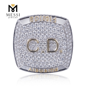 Los anillos CD Hiphop con diamantes de laboratorio de oro blanco de 18 quilates para hombres hacen una declaración de moda audaz