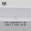 Certificado de diamante IGI para cada ocasión 1.35CT F SQ VVS1 丨Messigems LG584359715 