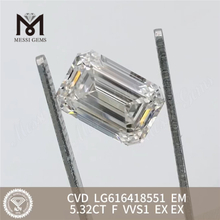 5.32CT F VVS1 EM CVD diamantes simulados LG616418551 丨Messigems