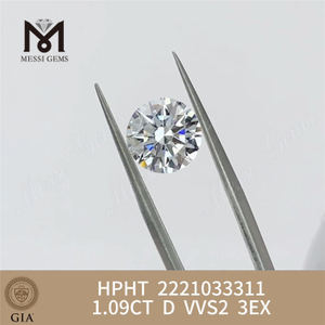 1.09CT D VVS2 3EX HPHT gia hecho en diamante de laboratorio 2221033311丨Messigems 