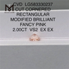 2.00CT VS2 EX EX CUT RECTANGULAR FANCY PINK Diamante rosa cultivado en laboratorio CVD LG583330237