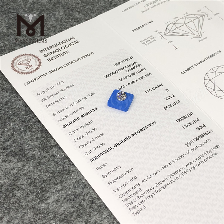 1.05CT D VVS2 3EX HPHT Diamantes a la venta HPHT LG593376741