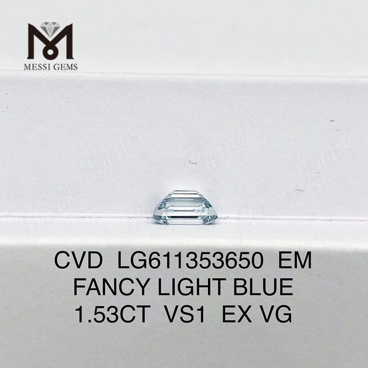 1.53CT VS1 FANCY LIGHT BLUE EM precio de diamante simulado 丨Messigems CVD LG611353650 