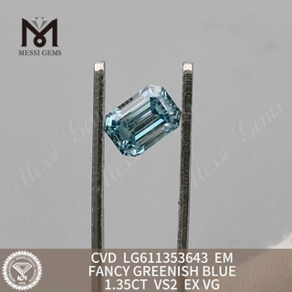 1.35CT EM VS2 FANCY VERDE AZUL Diamantes cultivados en laboratorio con certificación igi 丨Messigems LG611353643 
